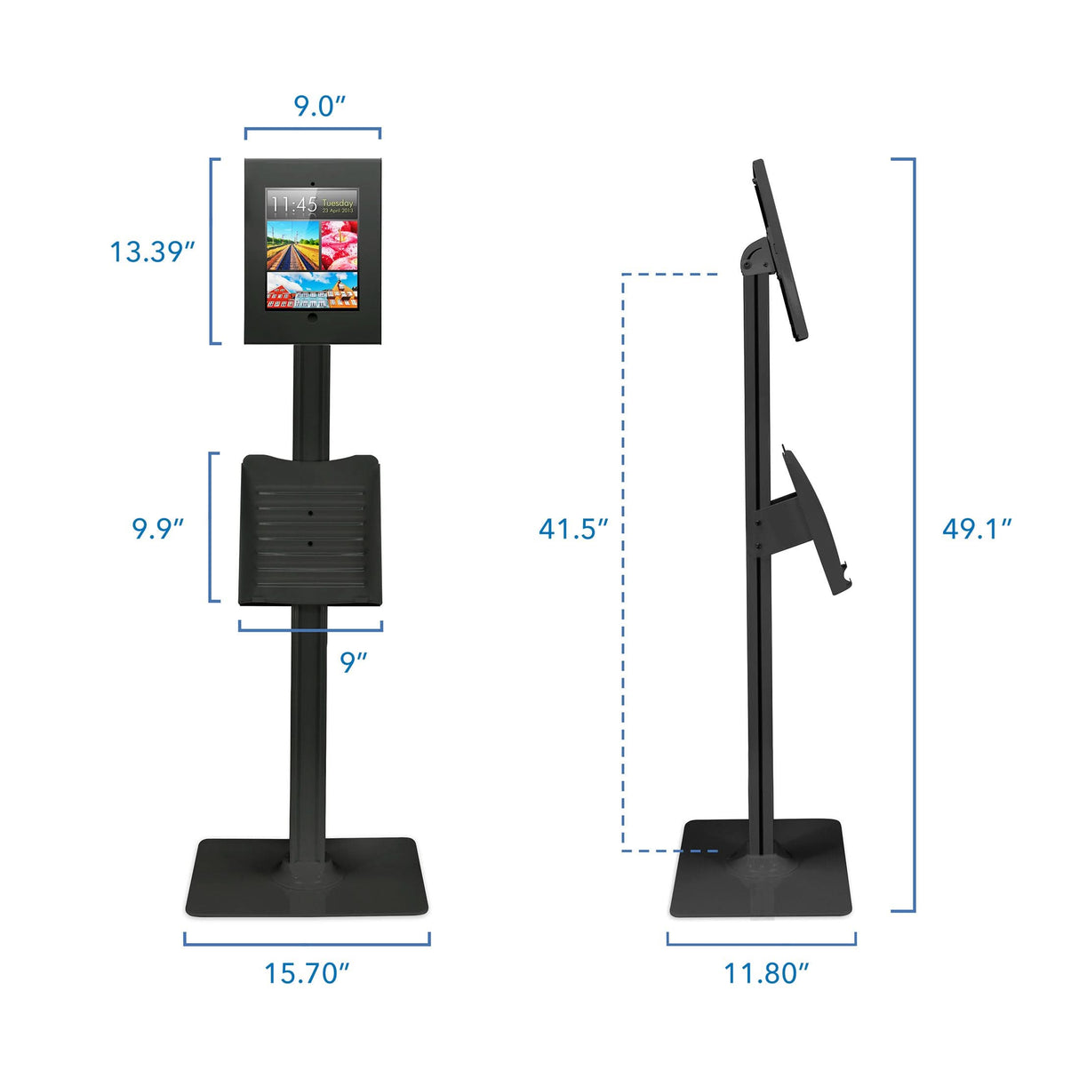 Anti-Theft Tablet Kiosk with Document Holder for iPad, iPad Air, iPad Pro