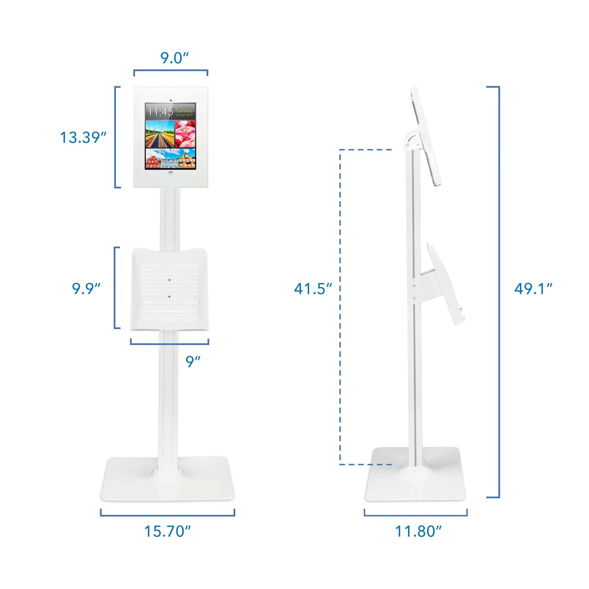 Anti-Theft Tablet Kiosk with Document Holder for iPad, iPad Air, iPad Pro