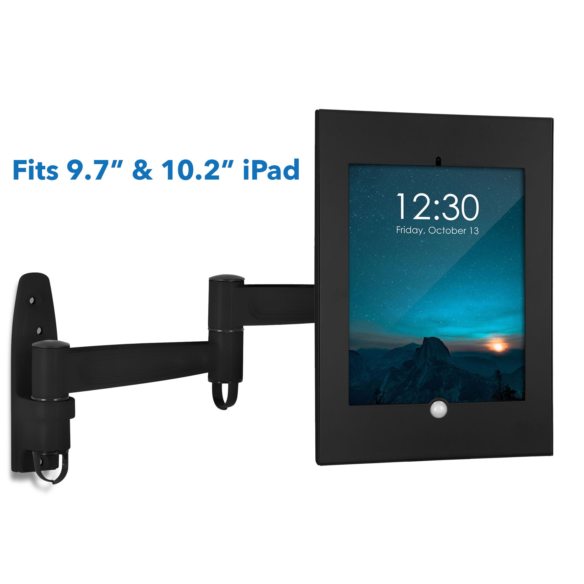 Secure iPad Wall Mount Enclosure w/ Swing Arm for iPad Generations 8 and 9