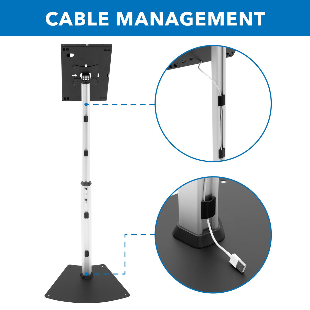 Anti-Theft Tablet Floor Stand with Height Adjustment