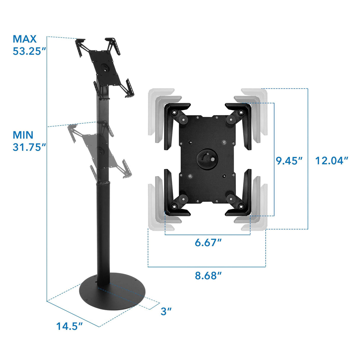 Universal Tablet Floor Kiosk