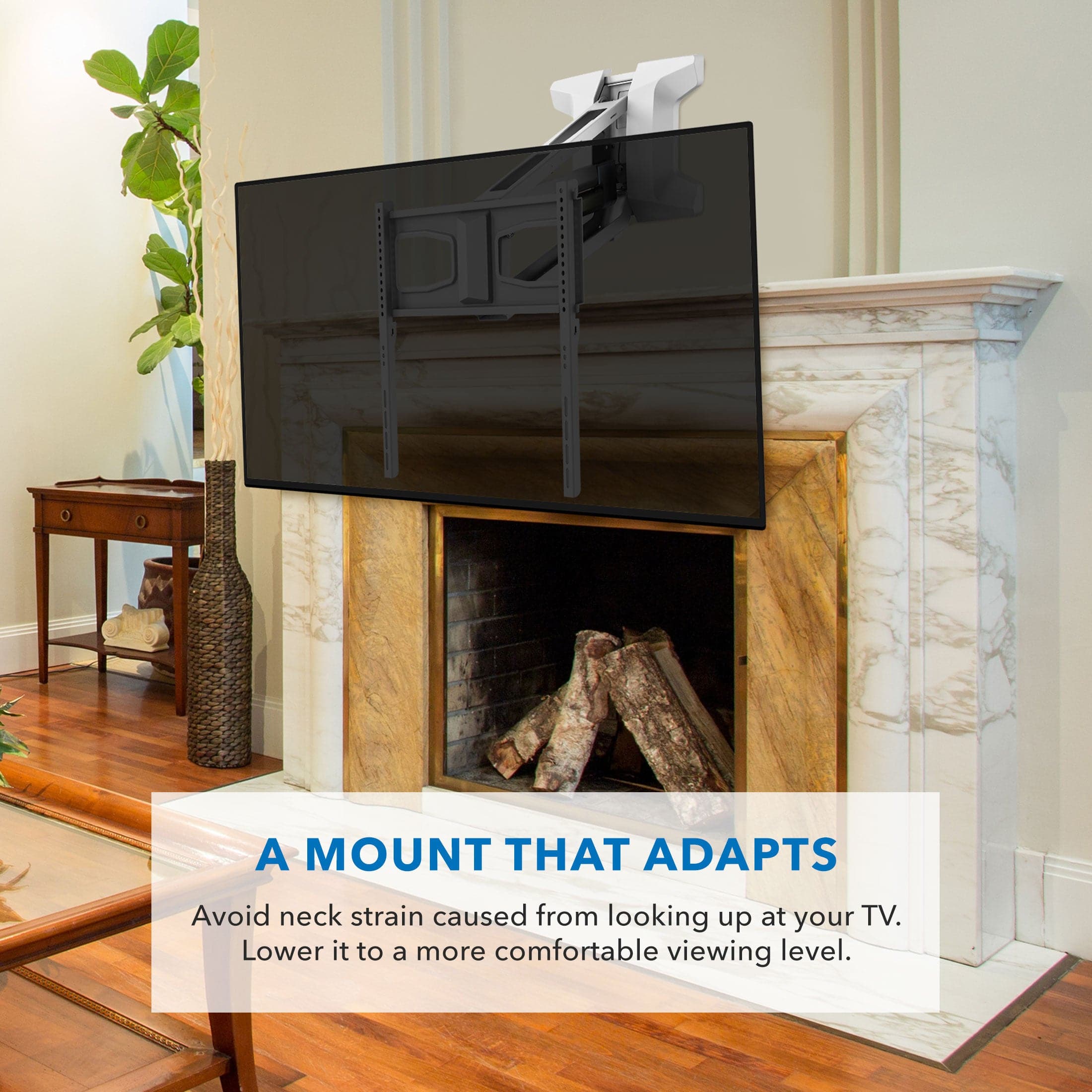 Motorized Fireplace TV Wall Mount | Fits 40-70 Inch TV Screen