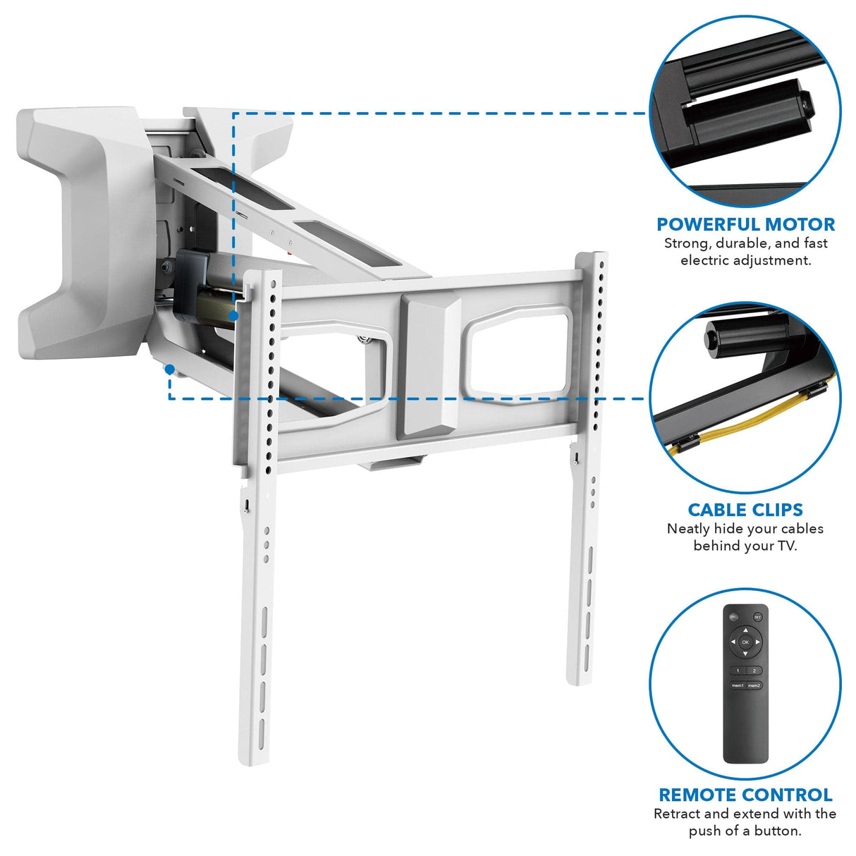 Motorized Fireplace TV Wall Mount | Fits 40-70 Inch TV Screen