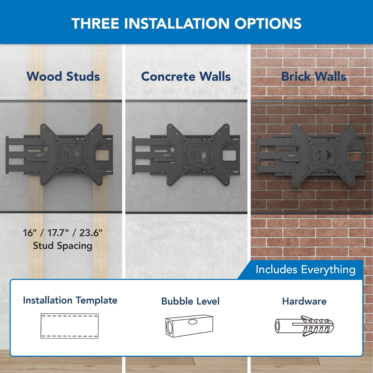 Full Motion TV Wall Mount with Extra Long Extension