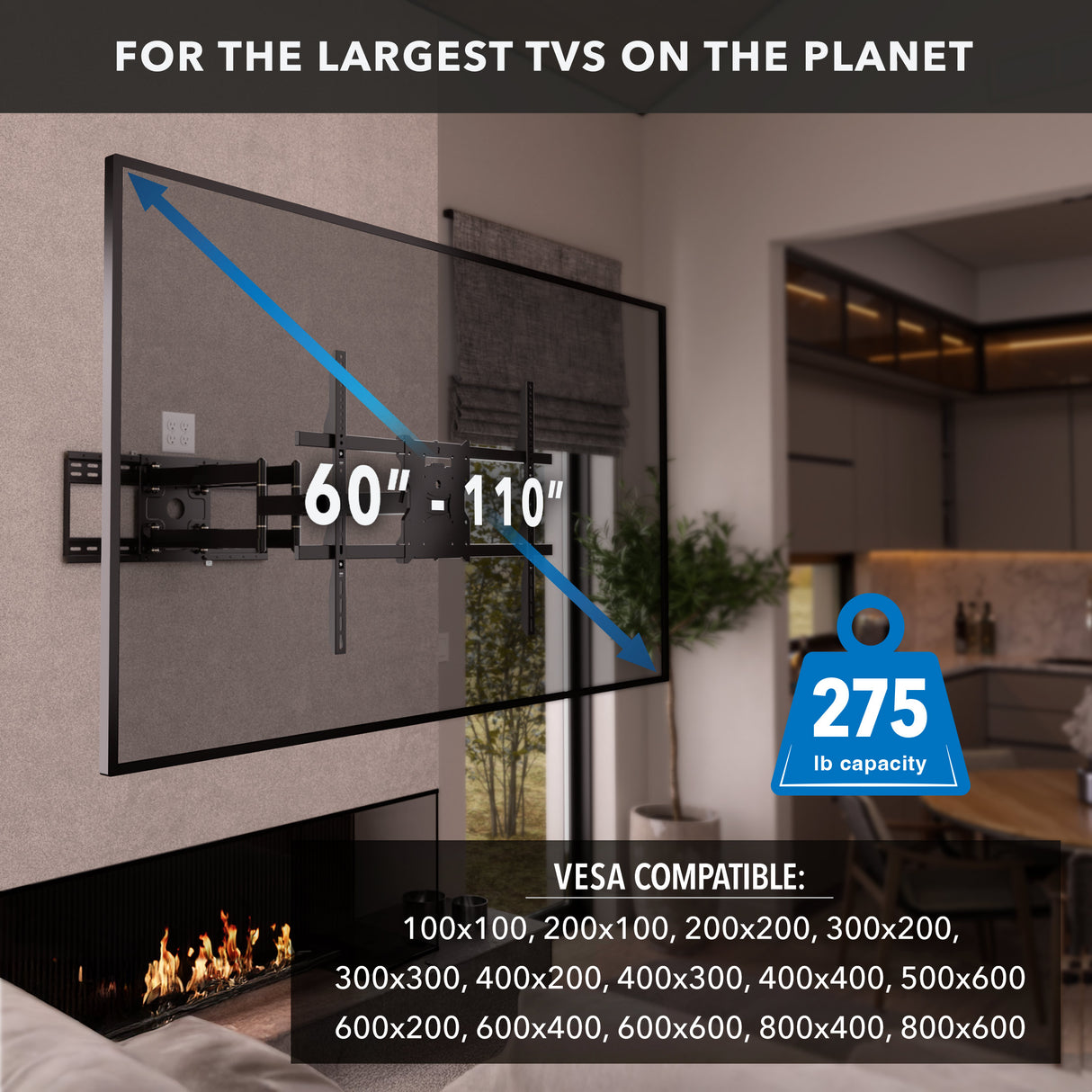 The Beast Heavy Duty Full Motion TV Wall Mount With Extra Long Extension