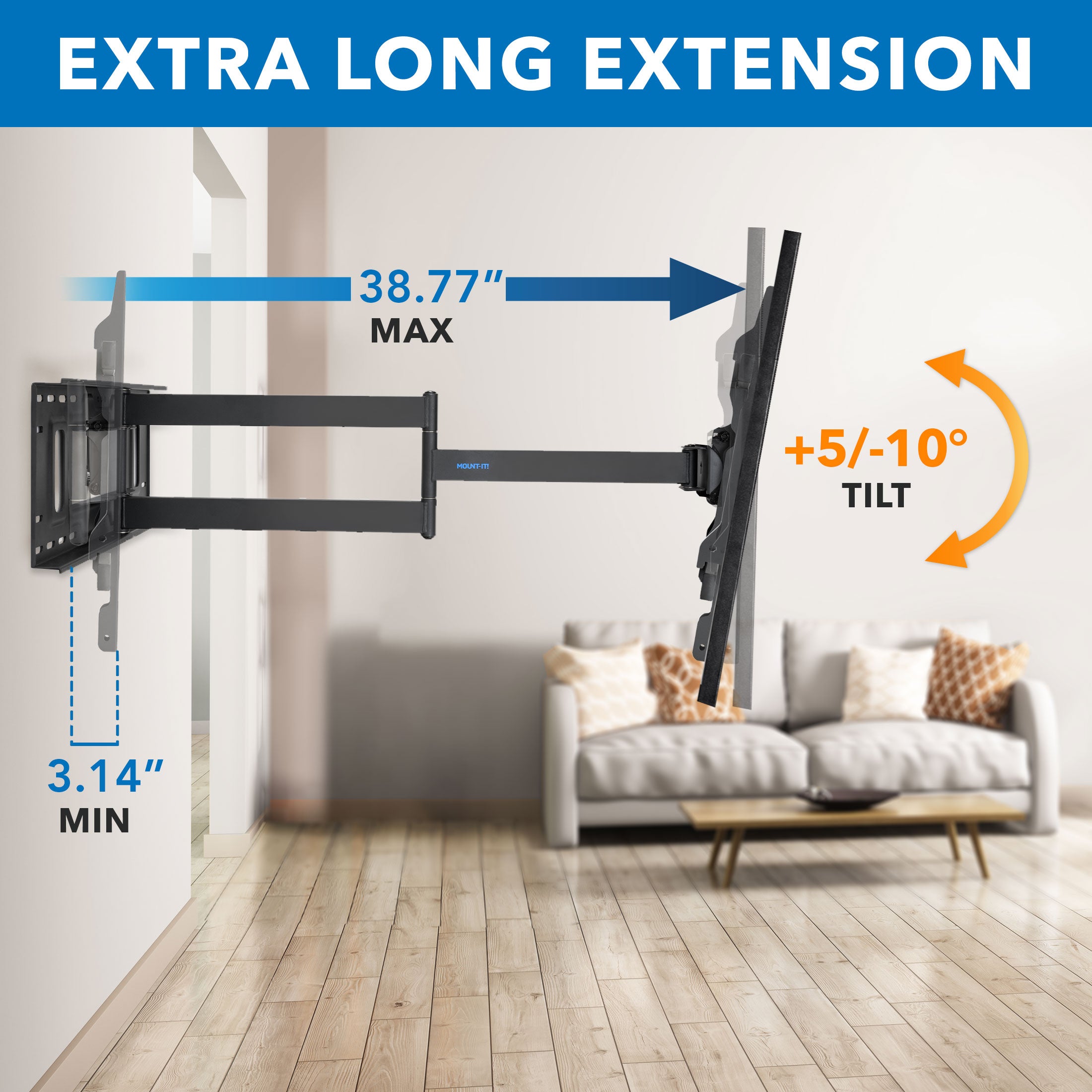 Articulating TV Wall Mount with Extra Long Extension