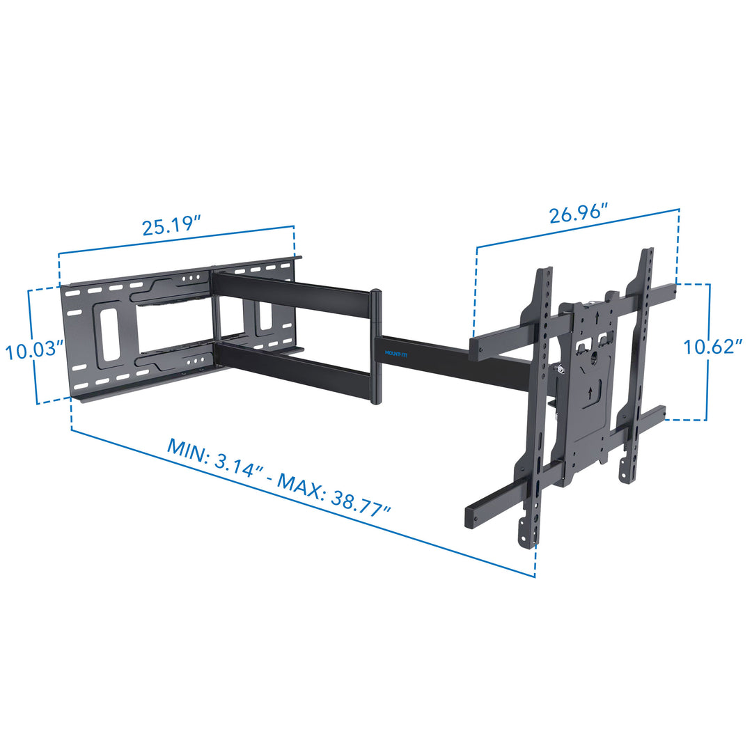 full motion tv wall mount dimensions