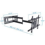 full motion tv wall mount dimensions