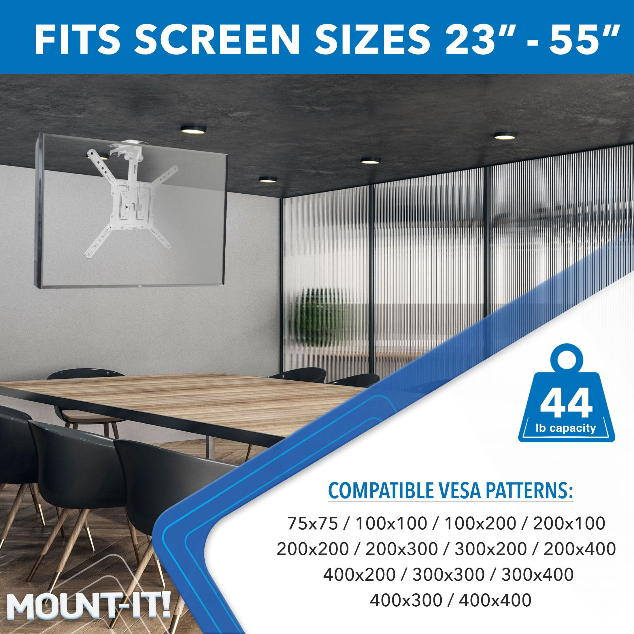 Flip Down Ceiling TV Mount Mount It   MI 4225 WHT Compatibility 