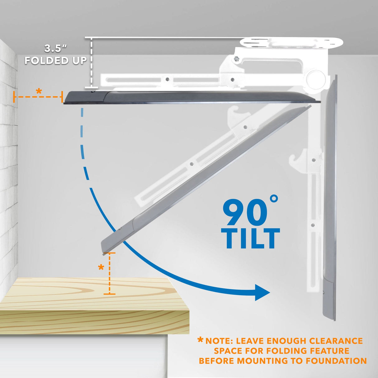 Flip-Down Ceiling TV Mount