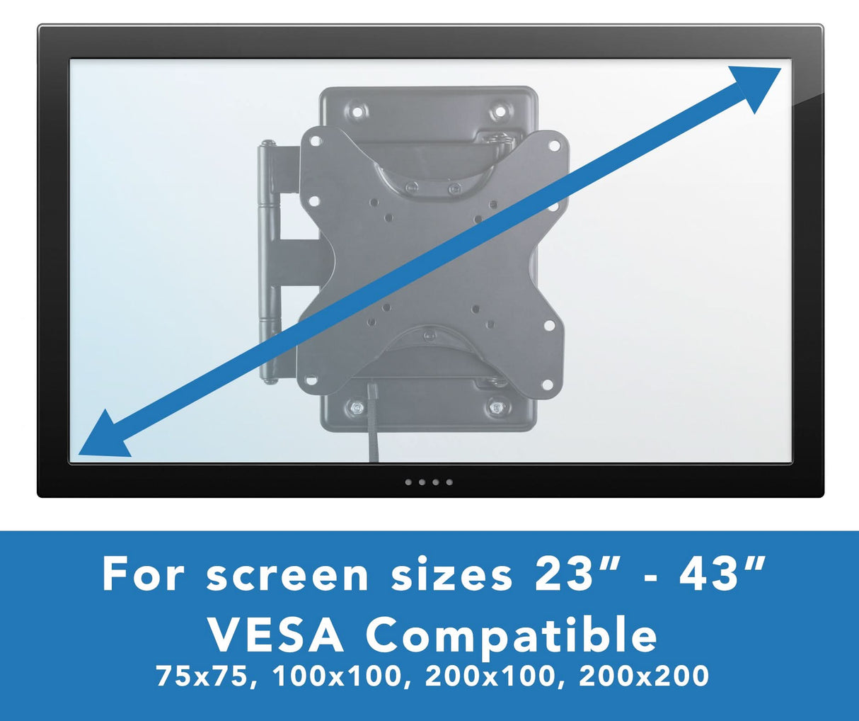 RV and Trailer TV Wall Mount with Lockable Arm