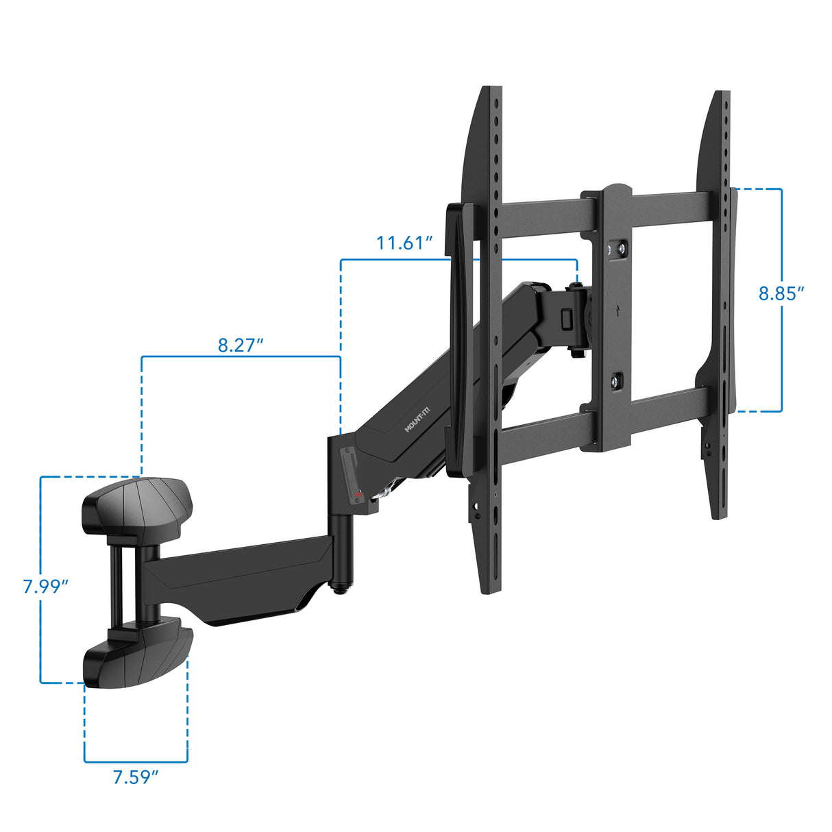 Full Motion TV Wall Mount with Gas Spring Arm