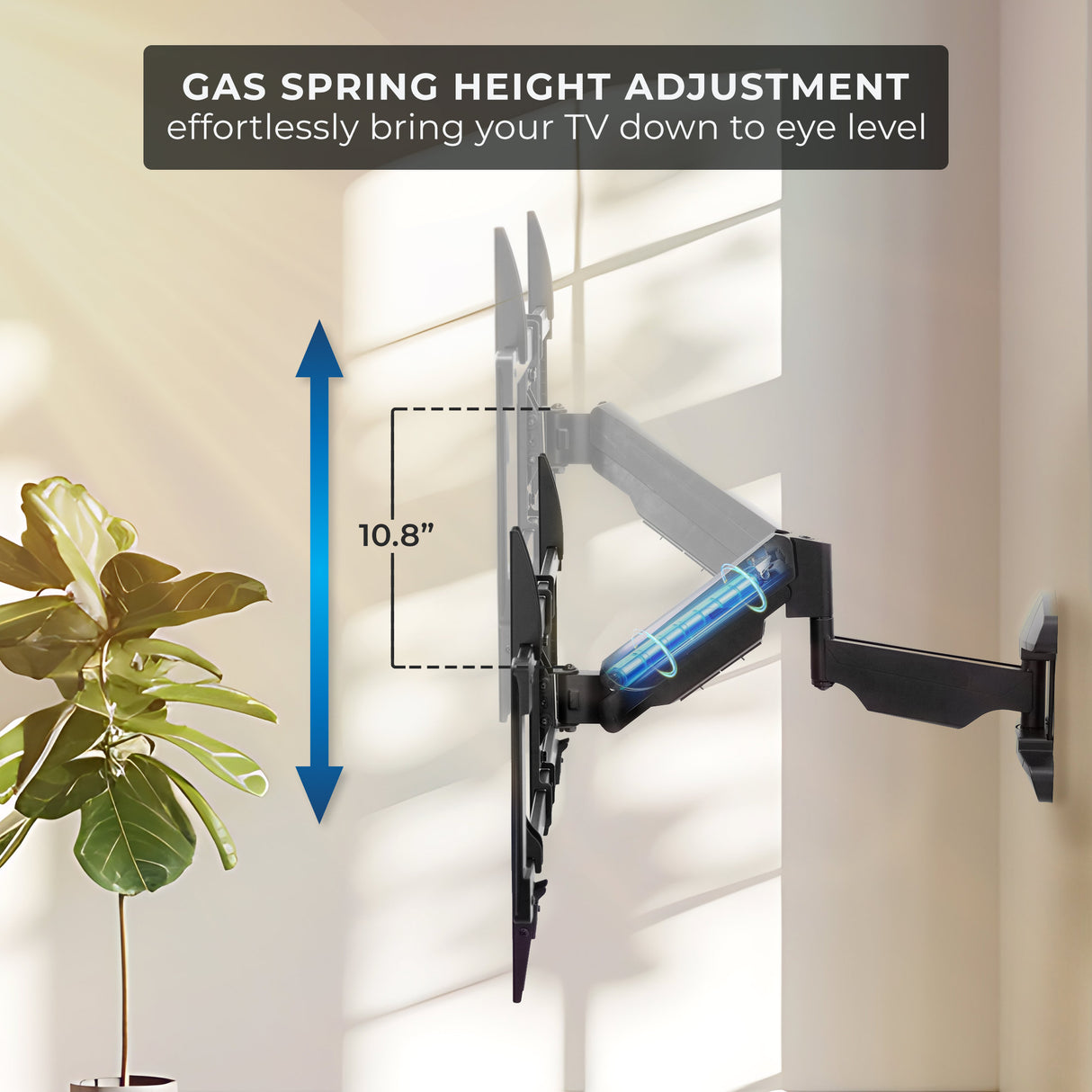 Full Motion TV Wall Mount with Gas Spring Arm