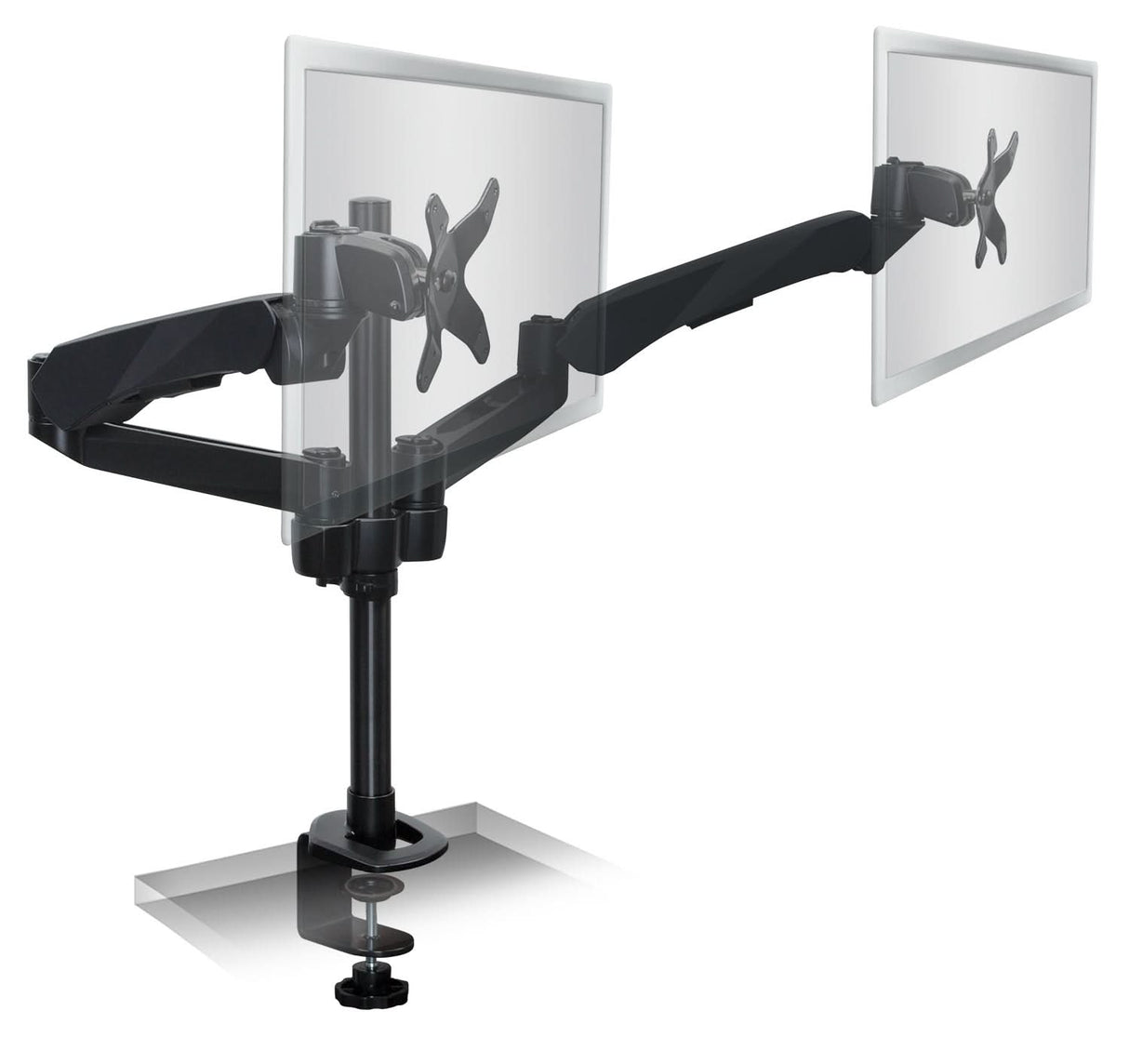 CLiX Series Full Motion Dual Monitor Desk Mount with Gas Spring Arms