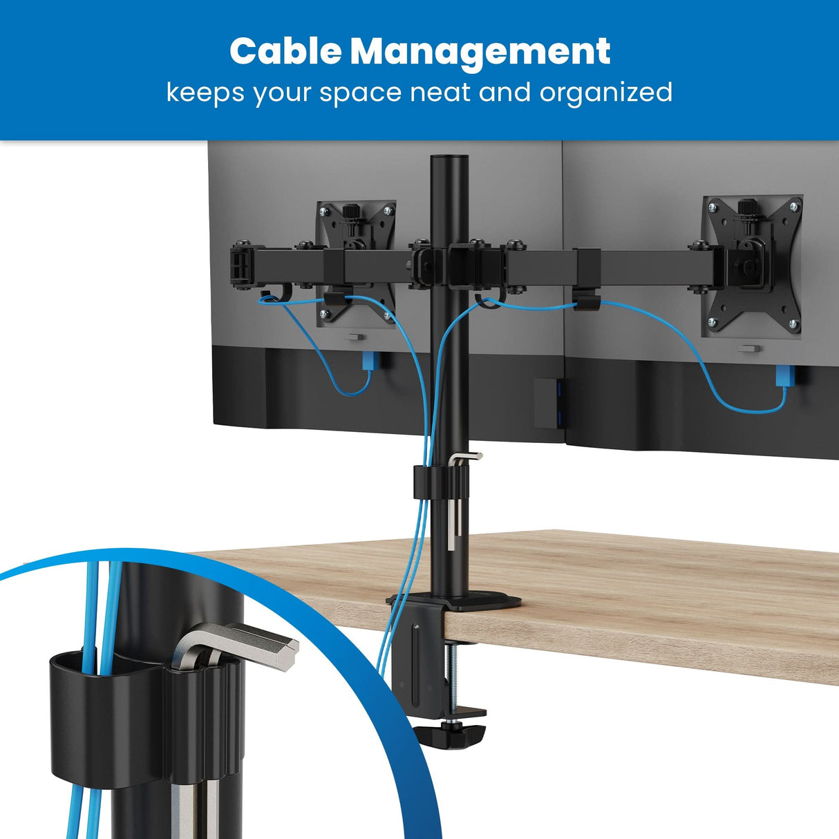 Full Motion Dual Monitor Desk Mount