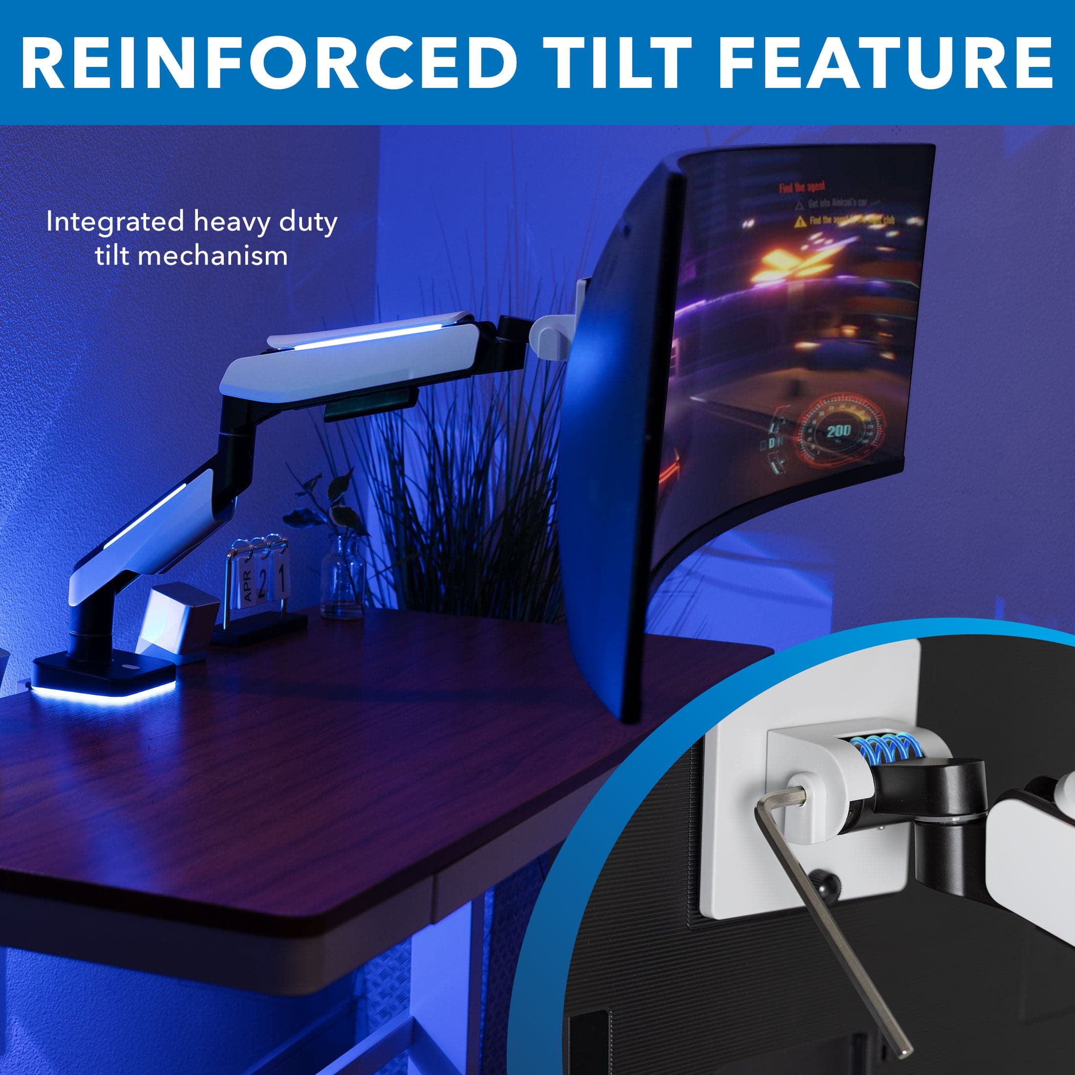 Heavy-Duty Single Monitor Arm for Ultrawide Screens Up To 49"