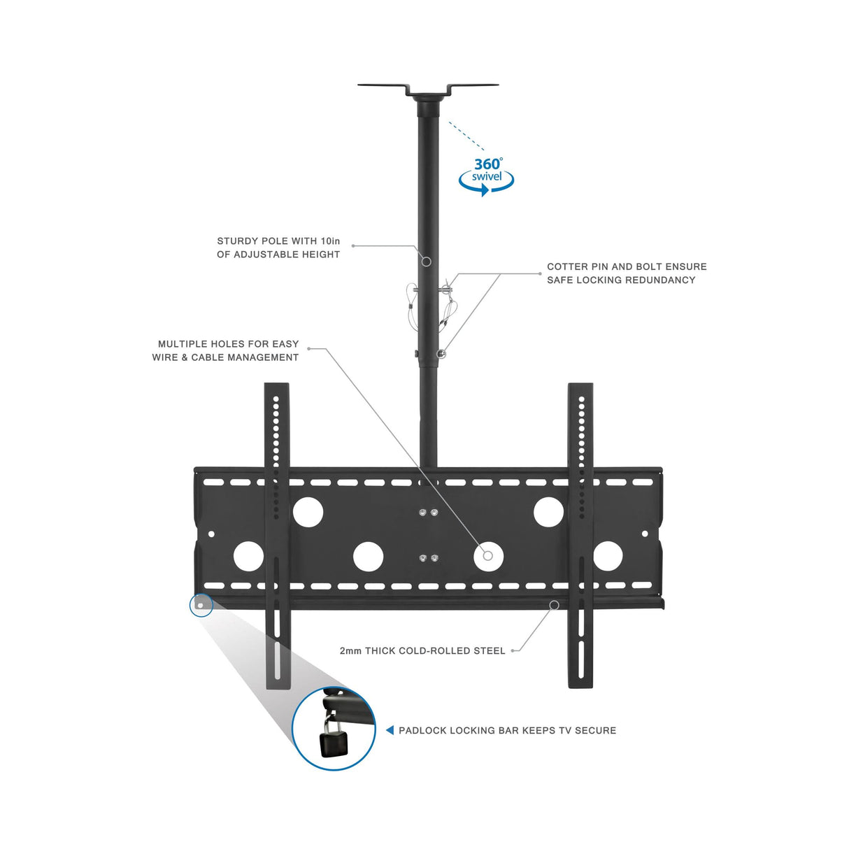 Full-Motion TV Ceiling Mount