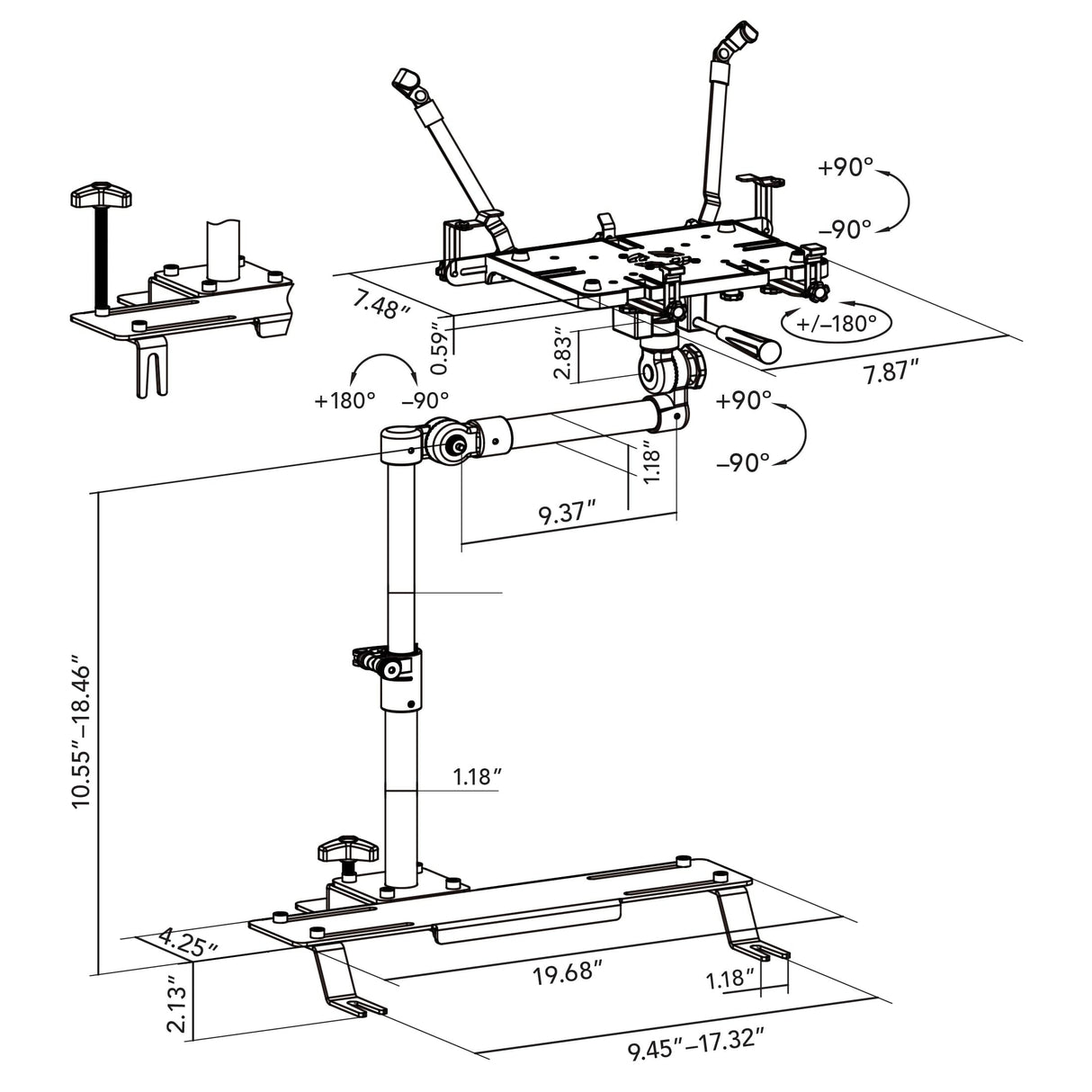 Vehicle Laptop Mount with Universal Base