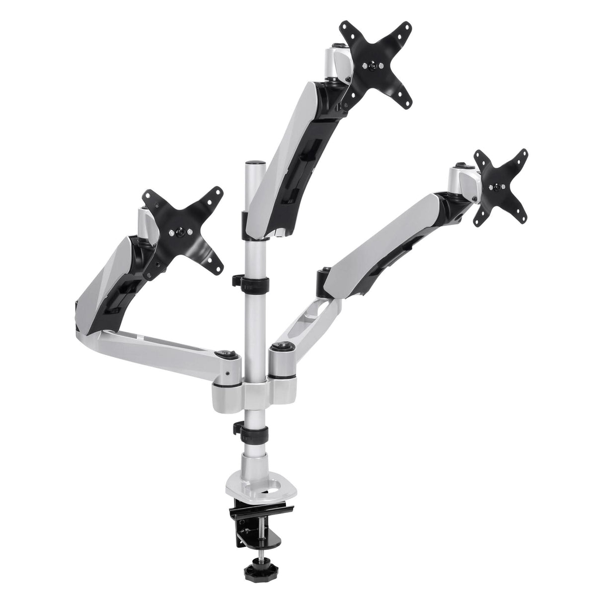 CLiX Series Full Motion Triple Pyramid Monitor Desk Mount with Gas Spring Arms