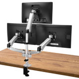 CLiX Series Full Motion Triple Pyramid Monitor Desk Mount with Gas Spring Arms