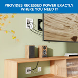 In-Wall TV Cable Concealer with Recessed Power