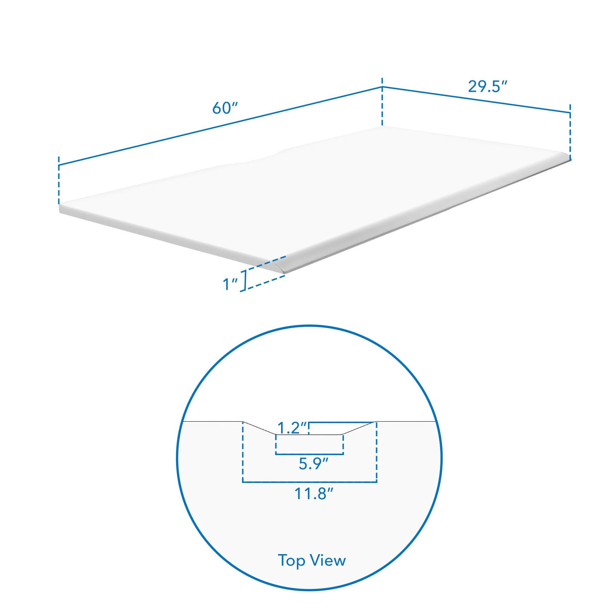 60" Tabletop for Sit-Stand Desk