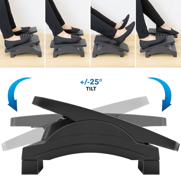 tilting feature on a ergonomic footrest