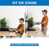 Compact Standing Desk Converter with Gas Spring Arm