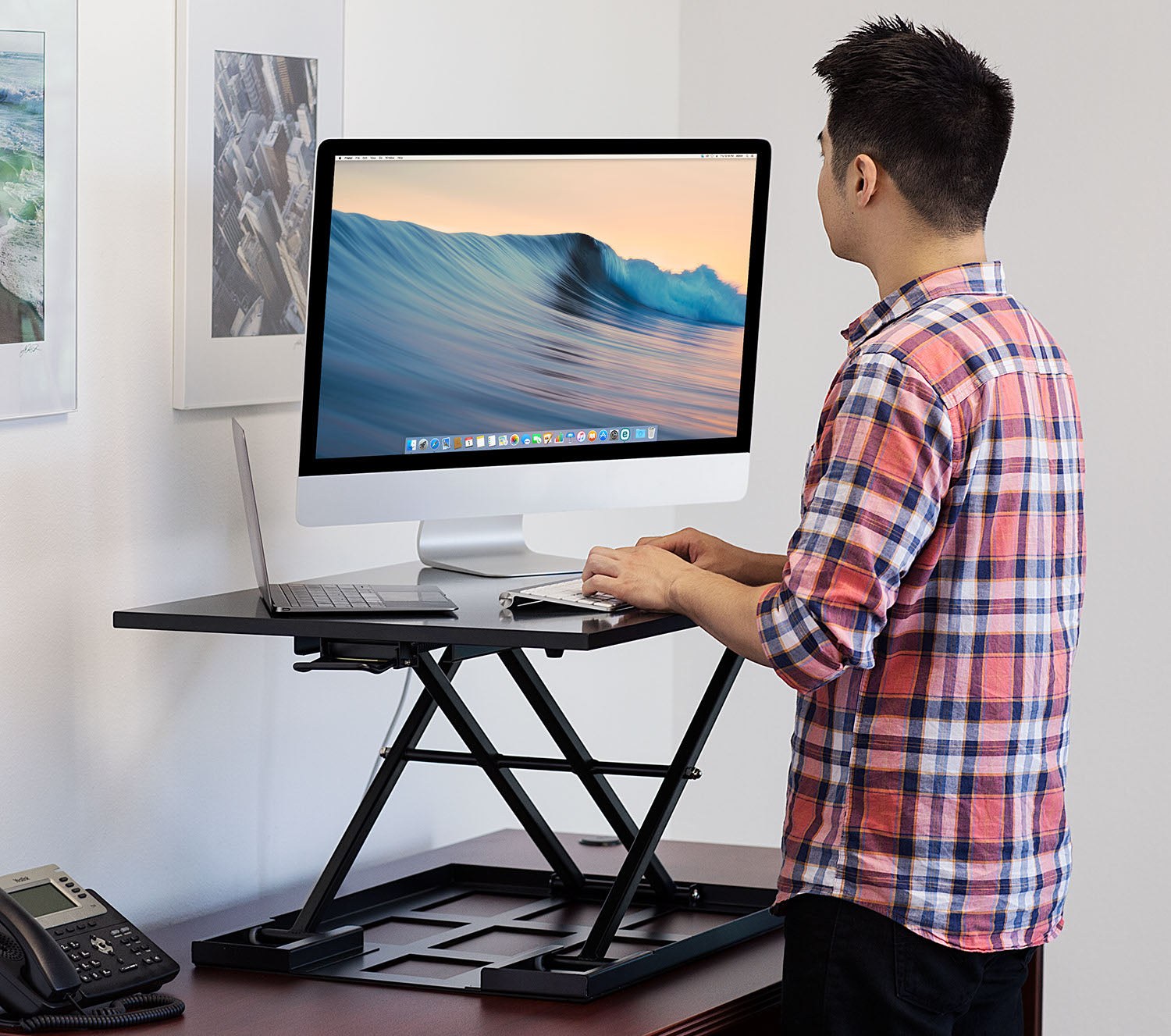 Height Adjustable X-Lift Standing Desk Converter