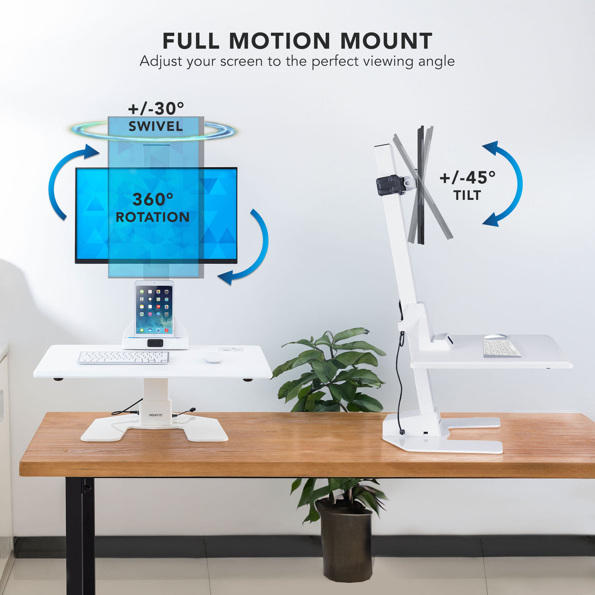 Electric Standing Desk Converter for 1 Monitor