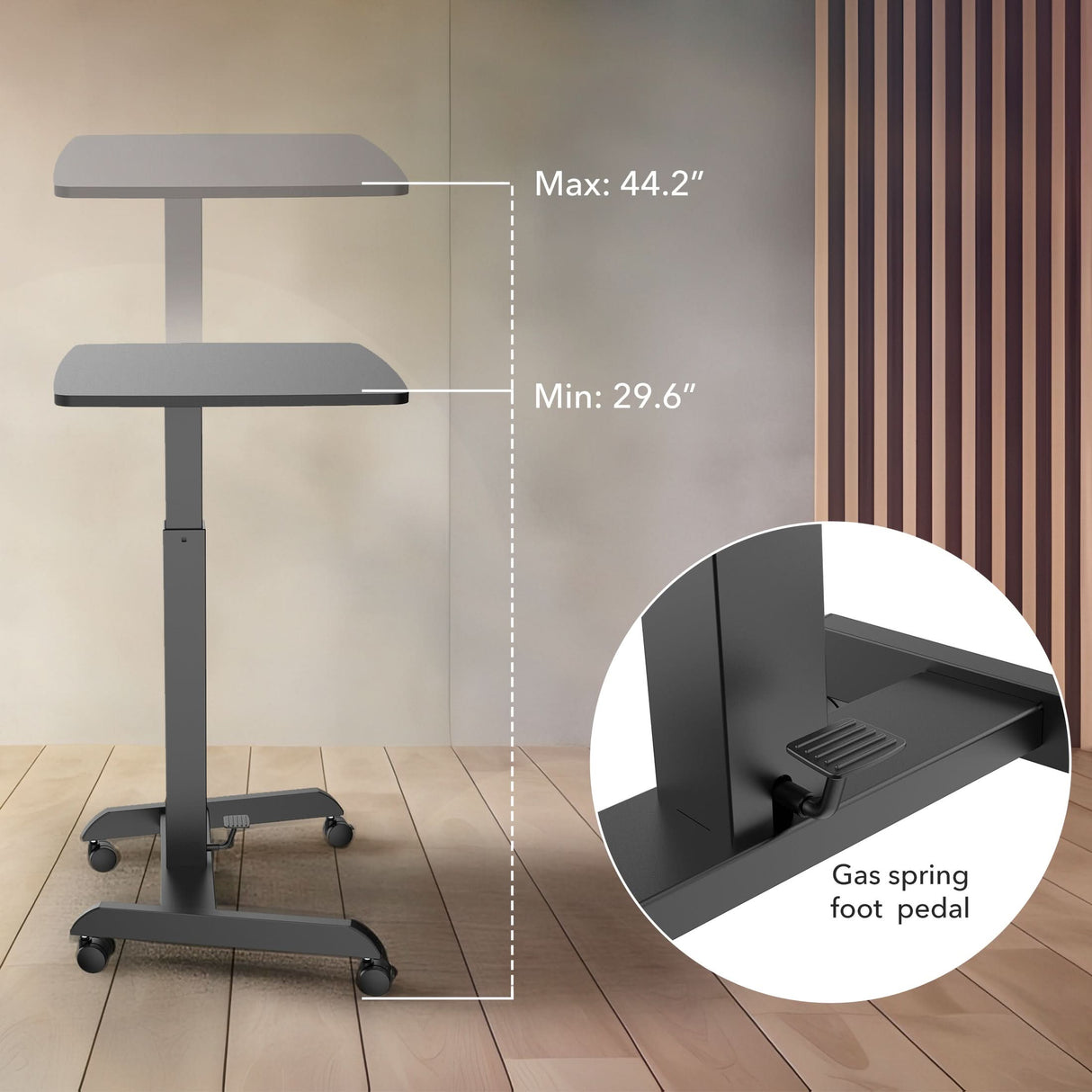 Height Adjustable Rolling Laptop Desk