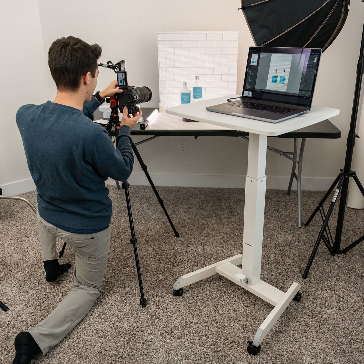 Height Adjustable Rolling Laptop Desk