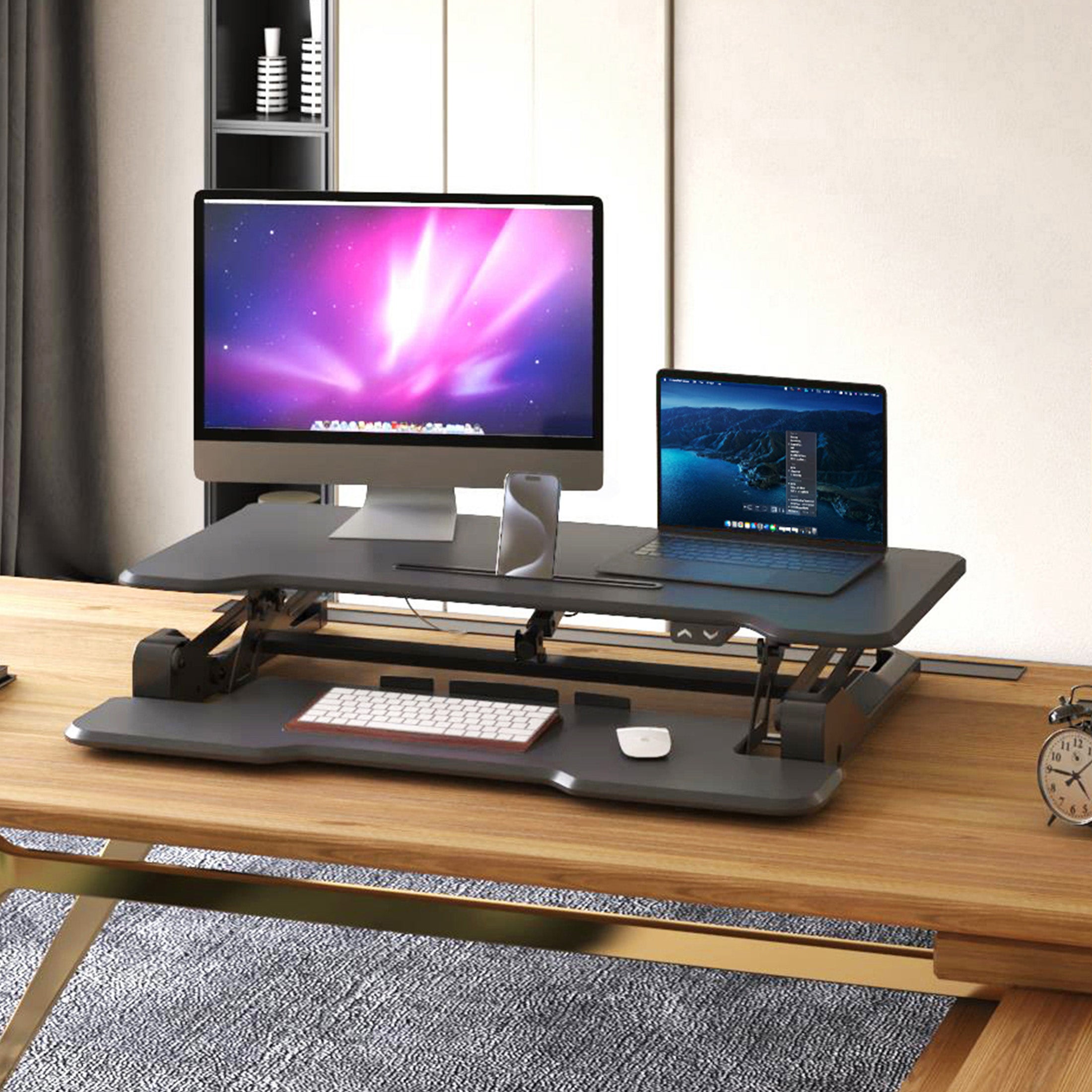 Electric Standing Desk Converter with 38" Desktop