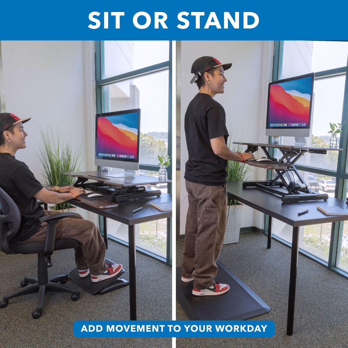 Electric Standing Desk Converter with 38" Desktop