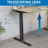 Dual-Motor, 3-Stage Electric Standing Desk Frame