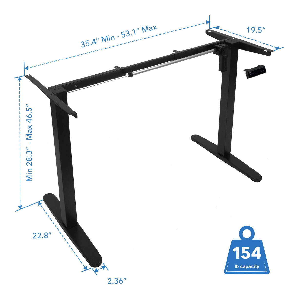 Single Motor Electric Standing Desk Base