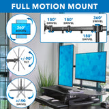 Large Electric Sit-Stand Desk Converter with Dual Monitor Mount