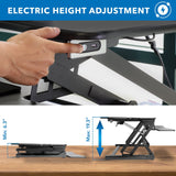 Large Electric Sit-Stand Desk Converter with Dual Monitor Mount