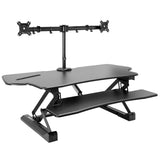 Large Electric Sit-Stand Desk Converter with Dual Monitor Mount