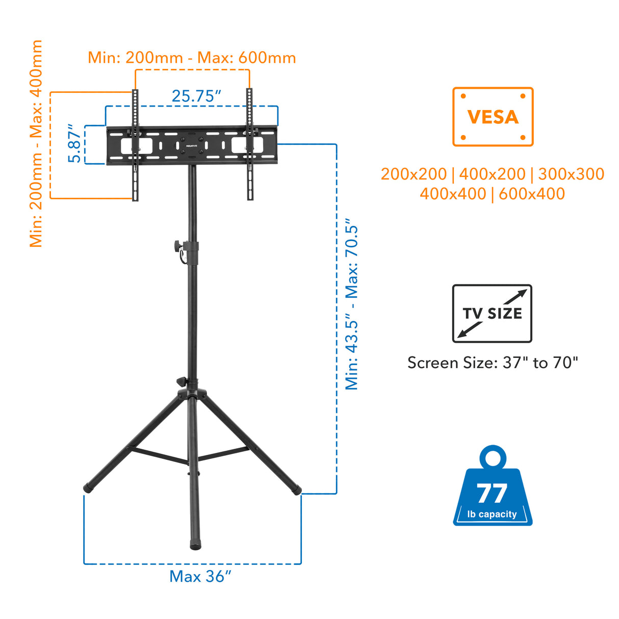 Heavy Duty Tripod TV Stand