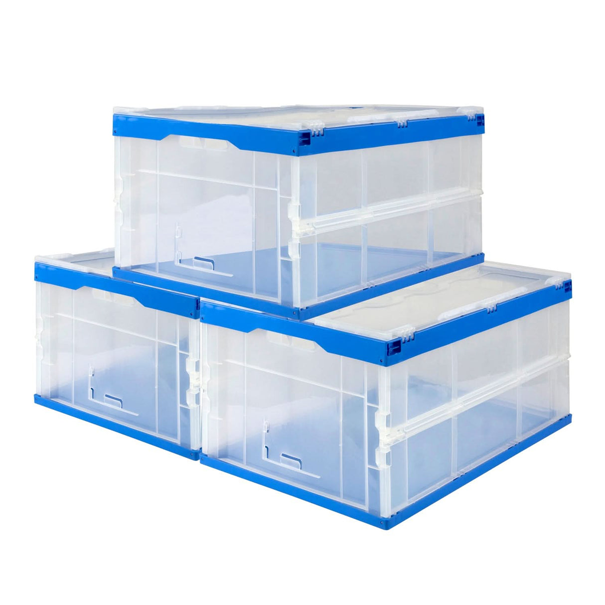 Folding Plastic Storage Crate - 3-Pack