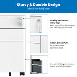 Slim Rolling File Cabinet with 3 Drawers