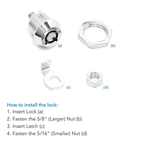 Replacement Lock and Key for Anti-Theft Tablet Mounts and Stands