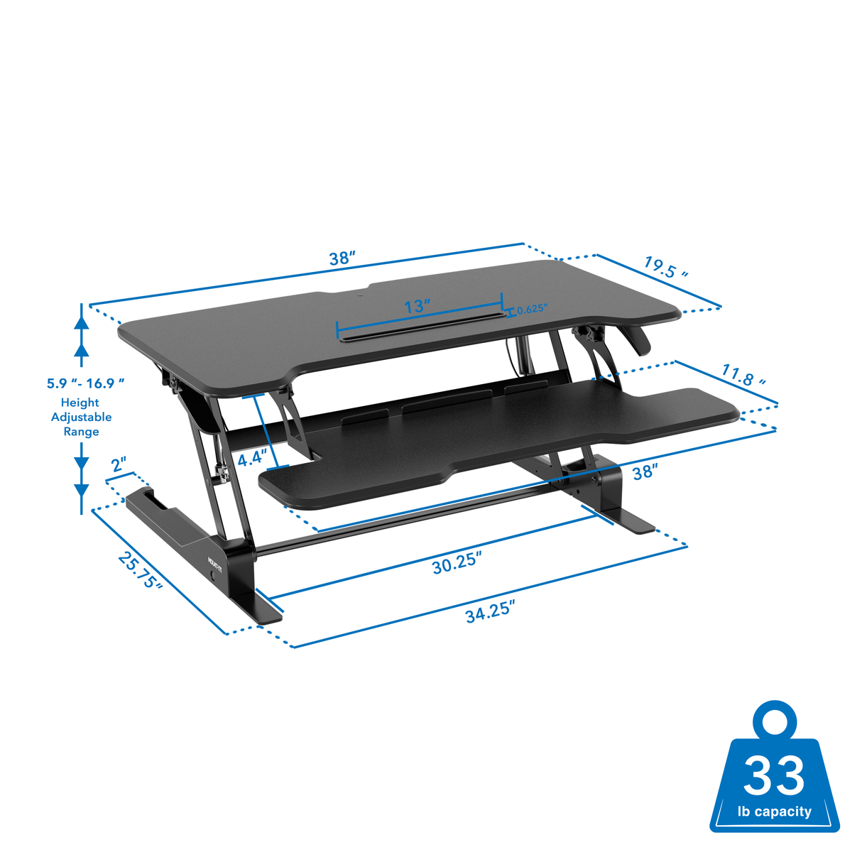 Standing Desk Converter with 38" Desktop