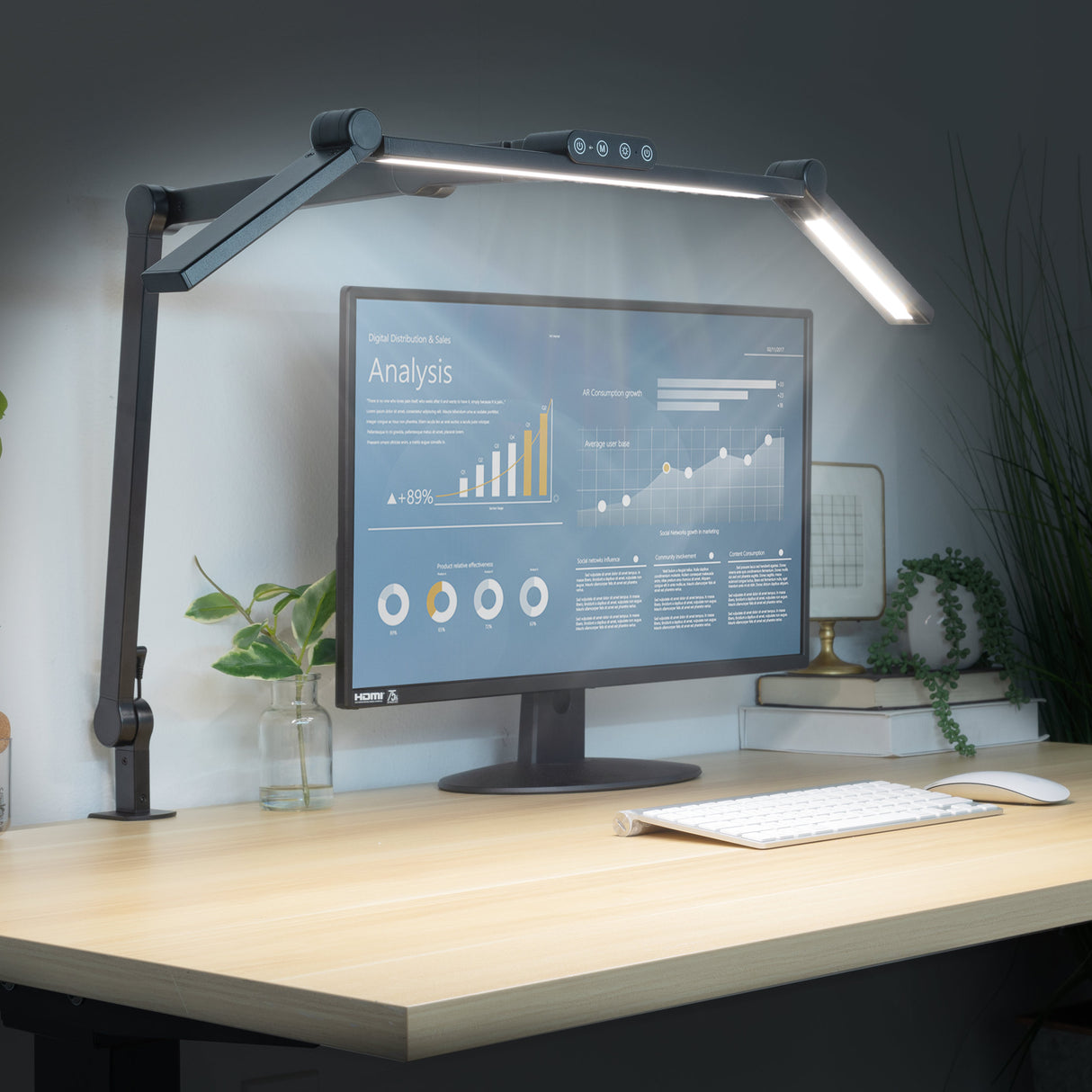 LED Desk Lamp with Swing Arms