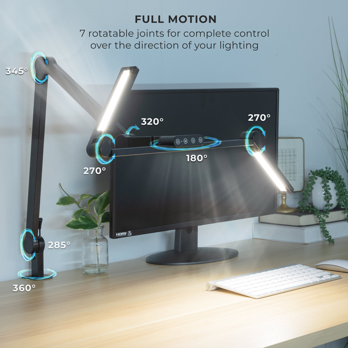 LED Desk Lamp with Swing Arms