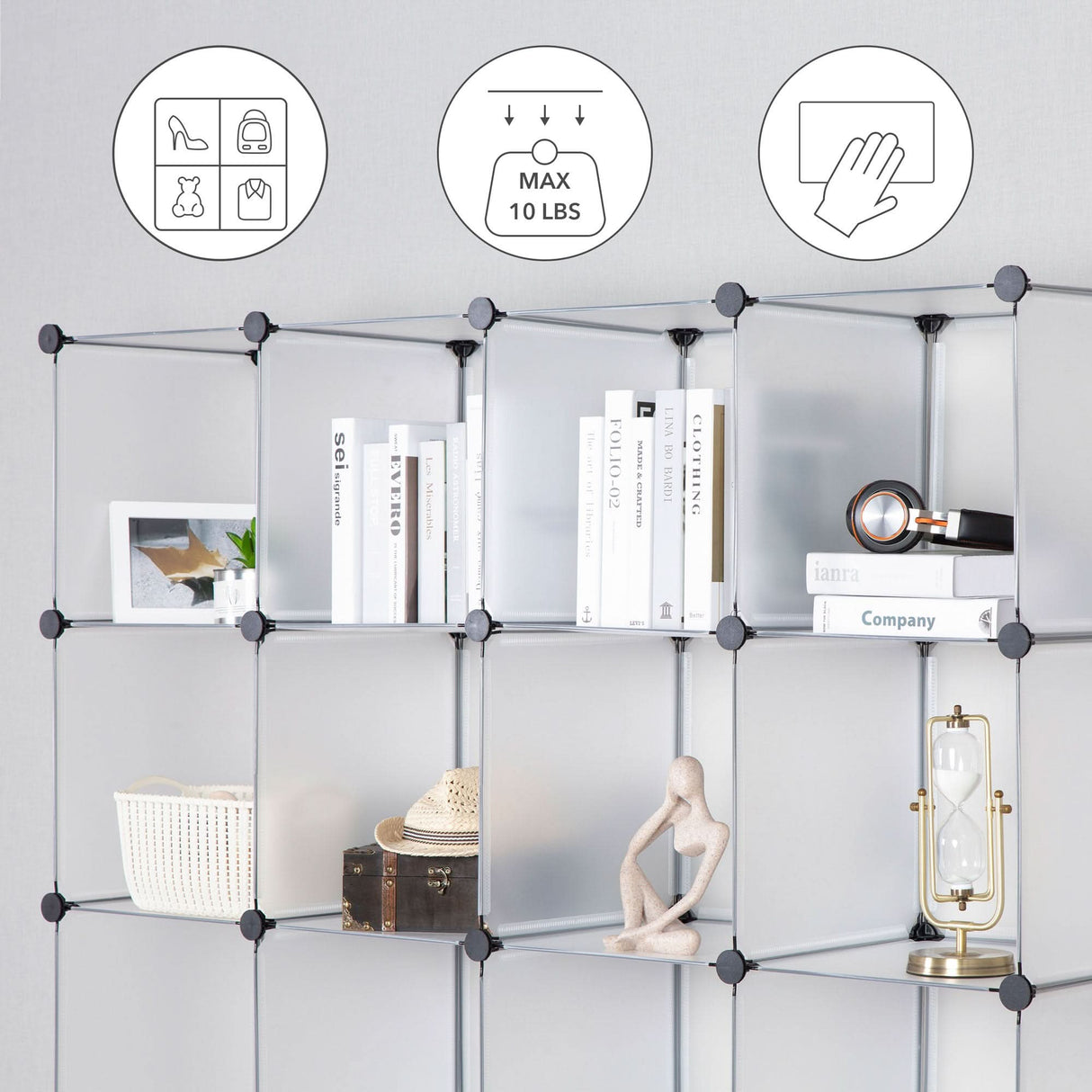 Modular Wardrobe Storage Organizer - 20 Cubes