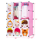 Children's Portable Clothes Closet Rack with XL Storage Cubes