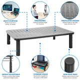 Monitor Risers - Adjustable Desktop Riser & Stand - Mount-It! - MI-7363