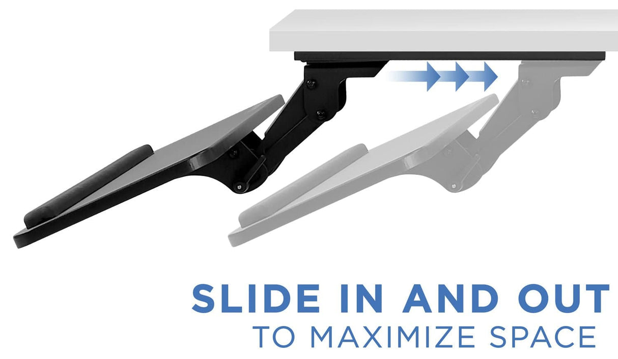 Keyboard Trays/Mounts - Adjustable Keyboard and Mouse Platform w/ Wrist Rest Pad - Mount-It! - MI-7132